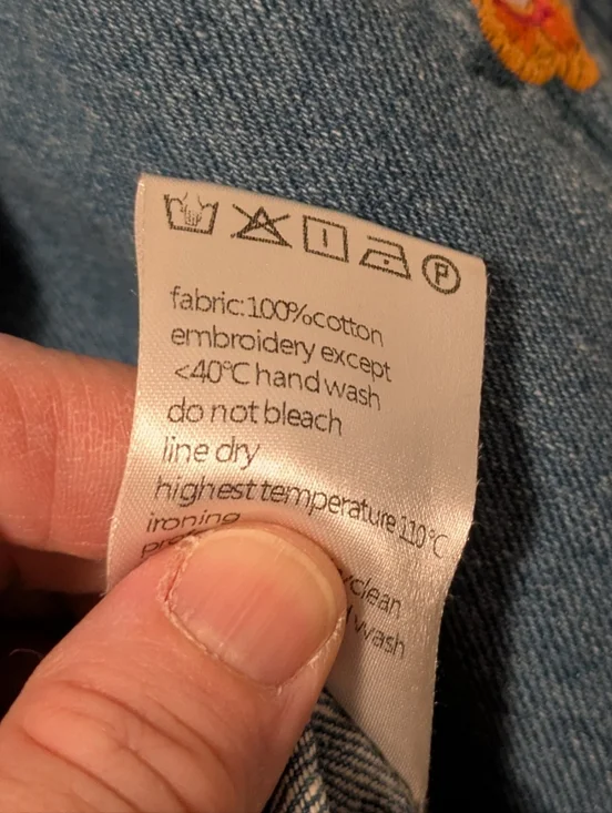 Leibo Embroidered Floral Denim Jacket - Blue - Picture 8 of 9